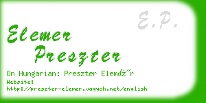 elemer preszter business card